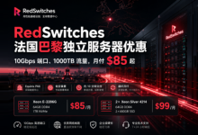 RedSwitches法国巴黎服务器优惠 10G端口/1000TB流量 月付$85起 - 主机之家